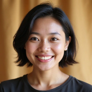 A happy young Indonesian woman smiling, representing a satisfied client.